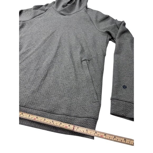 Lululemon Womens Small Petite Gray Hooded Pullover Sweater Textured Knit Long Sl - Picture 8 of 9